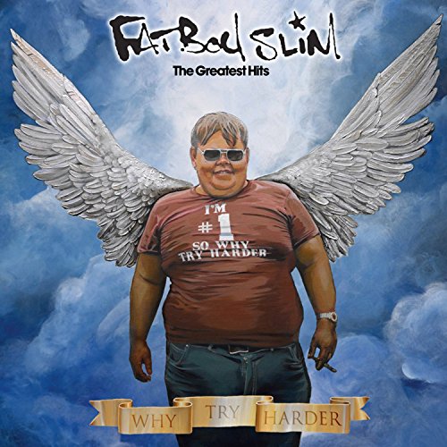 "Album cover with a man having angel wings, wearing sunglasses and a red t-shirt."
