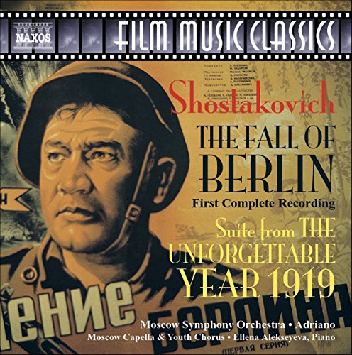 CD cover with a soldier and text describing Shostakovich's music compositions.
