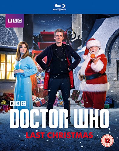 Doctor Who: Last Christmas" Blu-ray cover with characters in a snowy scene.
