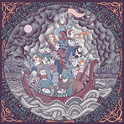 CD cover: illustrated boat with musicians on a wavy, dark sea.