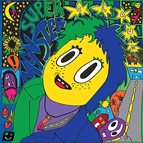 Album cover for Claud’s “Super Monster” featuring colorful cartoon illustration.
