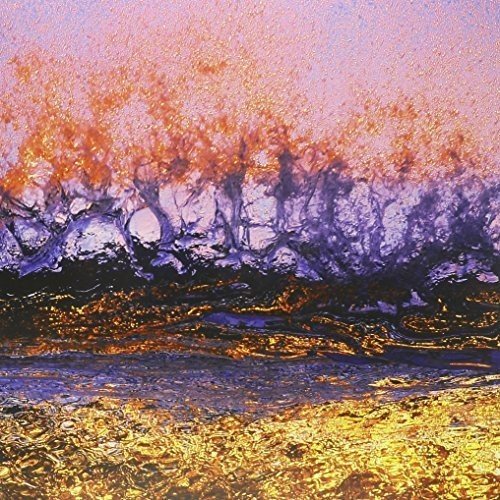Abstract waves in shades of purple, gold, and orange vinyl record cover.