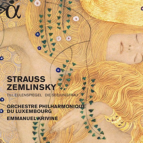 The image shows a CD cover with an Art Nouveau-style illustration. Alt text: CD cover featuring a serene, golden-haired mermaid illustration.