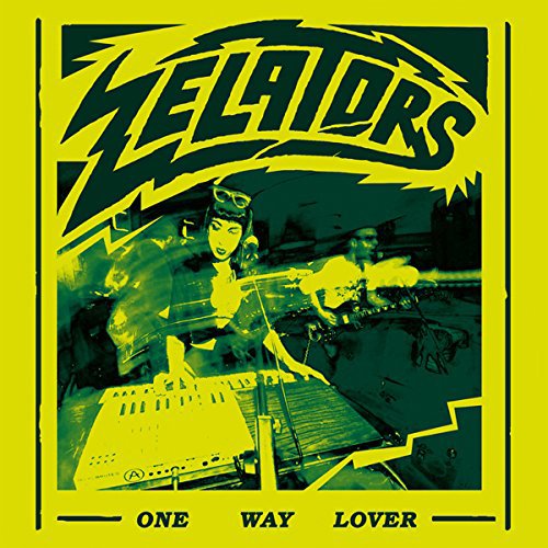 Yellow vinyl record sleeve with a green-toned image of a band performing.