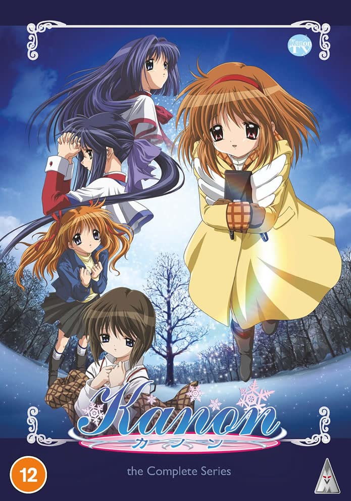 Anime DVD cover featuring four young female characters in a snowy winter landscape.