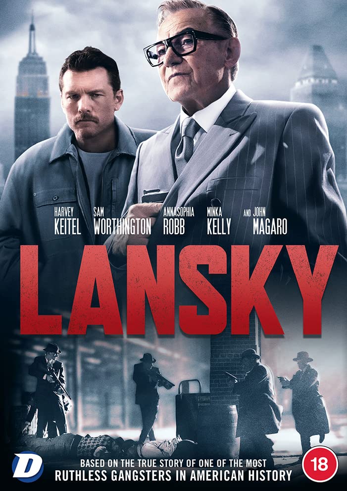 DVD cover for Lansky featuring Harvey Keitel and Sam Worthington against a city skyline.