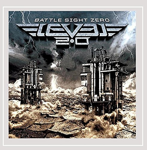 CD cover for "Level 2.0 - Battle Sight Zero" with a stormy, industrial landscape.