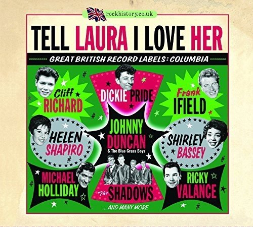 "CD cover with various artists' portraits on a green background with stars."
