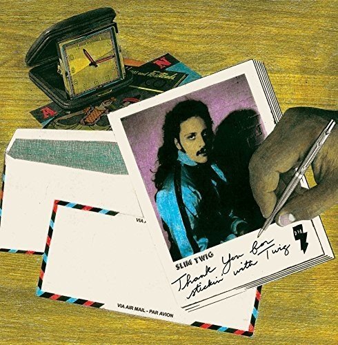 A CD cover featuring a postcard with a man and handwritten message.