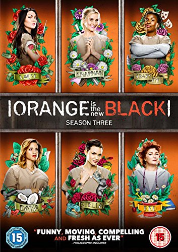 Orange Is The New Black" Season 3 DVD cover featuring character portraits with floral designs.