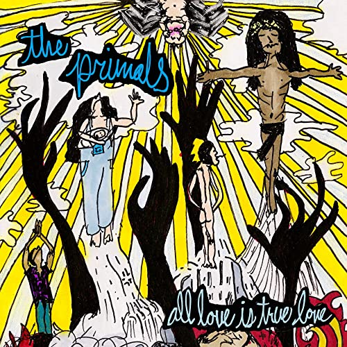 Yellow album cover with illustrated figures in worshipful poses.