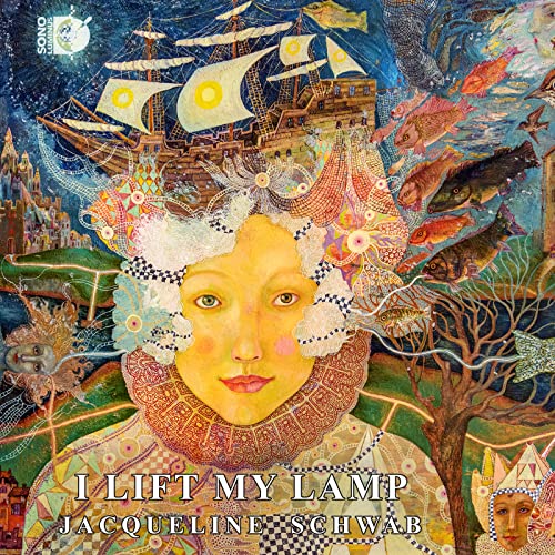 CD cover: painted portrait of a woman with ships and fish.