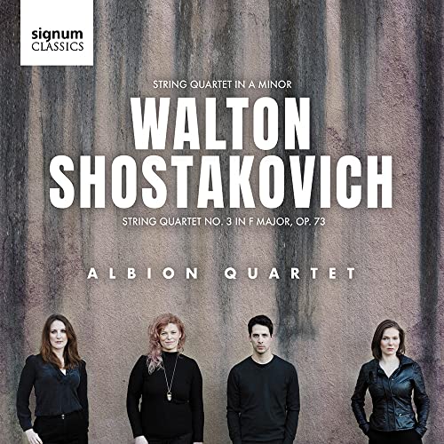 CD cover featuring the Albion Quartet and composers Walton & Shostakovich.