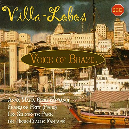 CD cover for Villa-Lobos’ “Voice of Brazil” with a Rio de Janeiro scene.