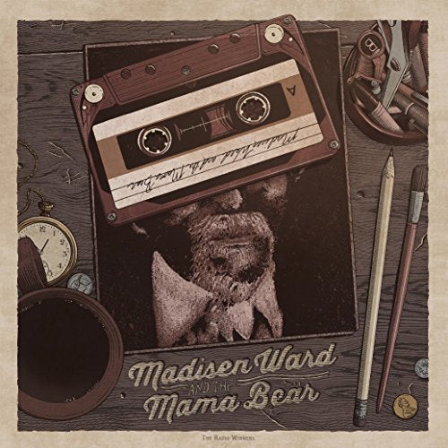 "Vintage-styled album cover featuring a cassette tape and a bear's face."