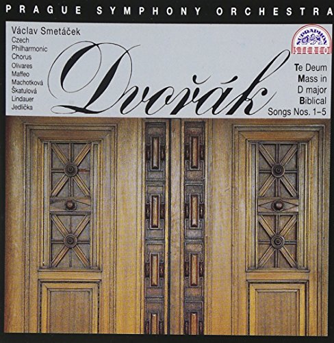 "Dvorak CD cover featuring wooden doors and Prague Symphony Orchestra text."