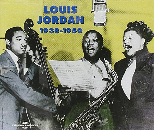 Louis Jordan CD cover featuring a trio of musicians with instruments.