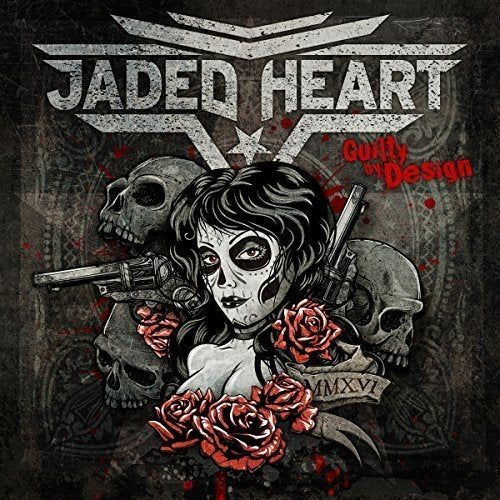 CD cover: skull, woman, roses, and gun with "Jaded Heart" text.