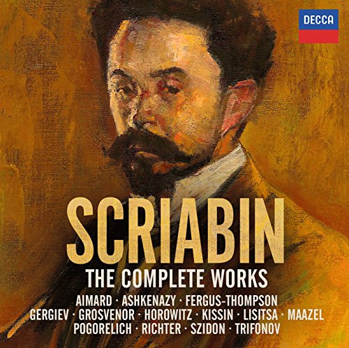 CD cover featuring portrait of Alexander Scriabin and album title "Scriabin - The Complete Works".