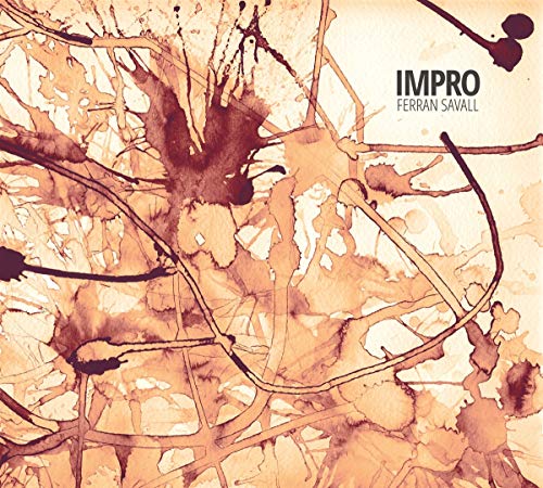 CD cover for Ferran Savallās āImproā with abstract brown watercolor design.