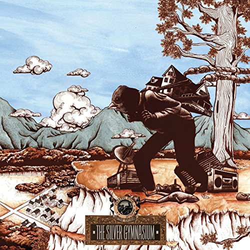 Album cover for Okkervil River’s “The Silver Gymnasium” featuring illustrated figure and house.