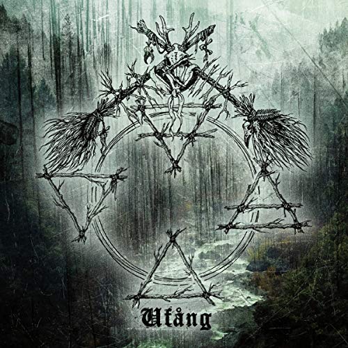 Dark album cover featuring a skeletal figure within a thorny, avian design.