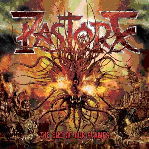 AlbumSS album cover featuring a tentacled monster with glowing eyes over a ruined city.