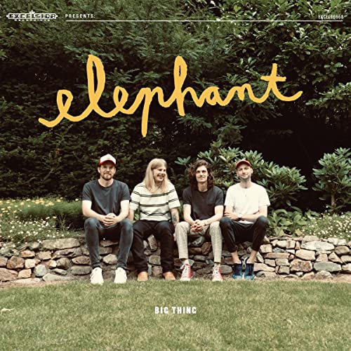 CD cover for "Elephant - Big Thing" featuring a band in a garden.