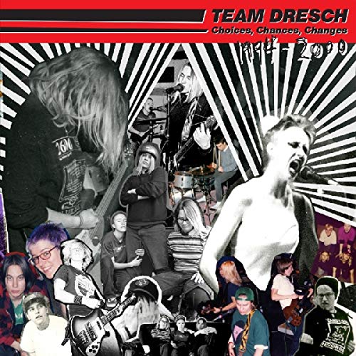 "Album cover with 'New York Noise' in red and green on a yellow background."