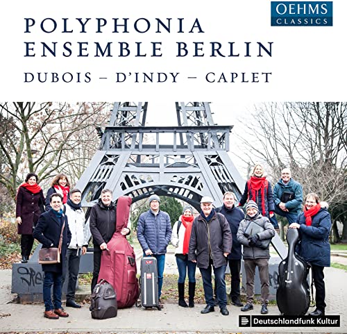 CD cover featuring Polyphonia Ensemble Berlin posing with instruments near a tower.
