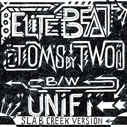Black and white vinyl record cover with bold, sketched lettering.