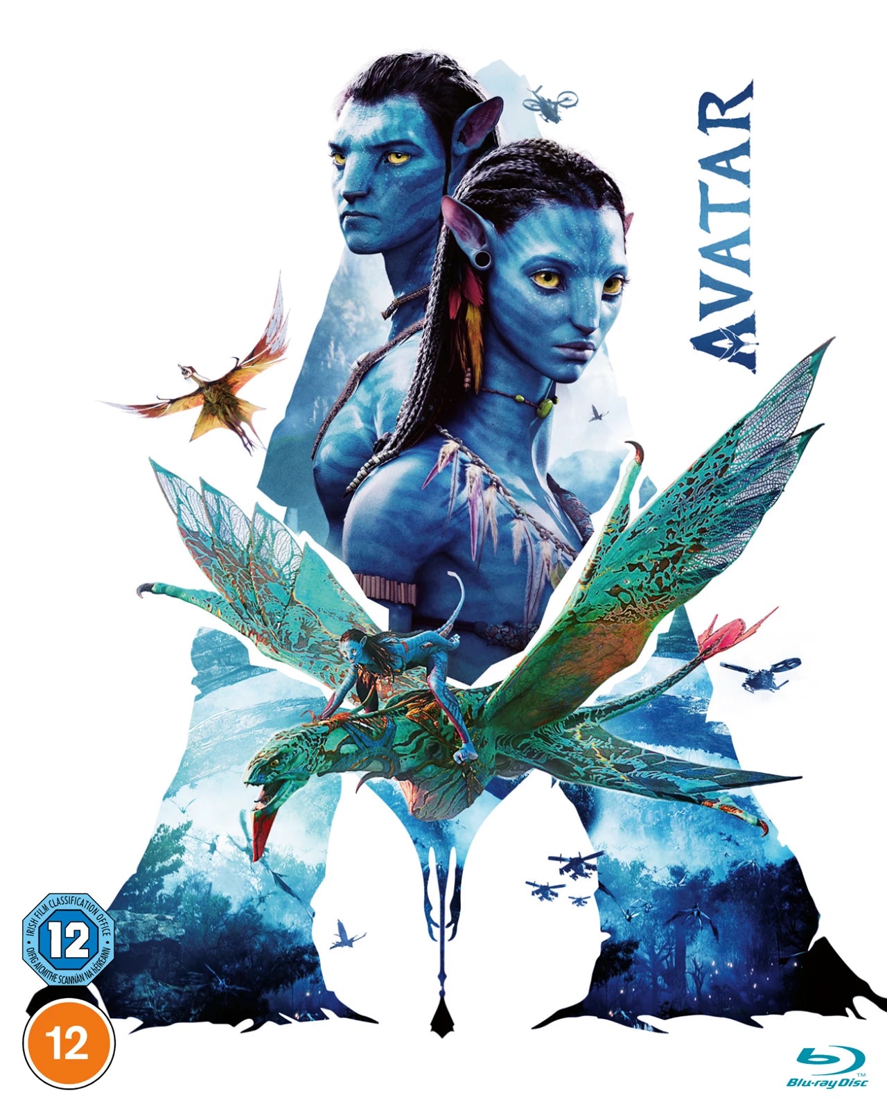 Avatar Blu-ray cover featuring Na'vi characters and vibrant alien landscape.