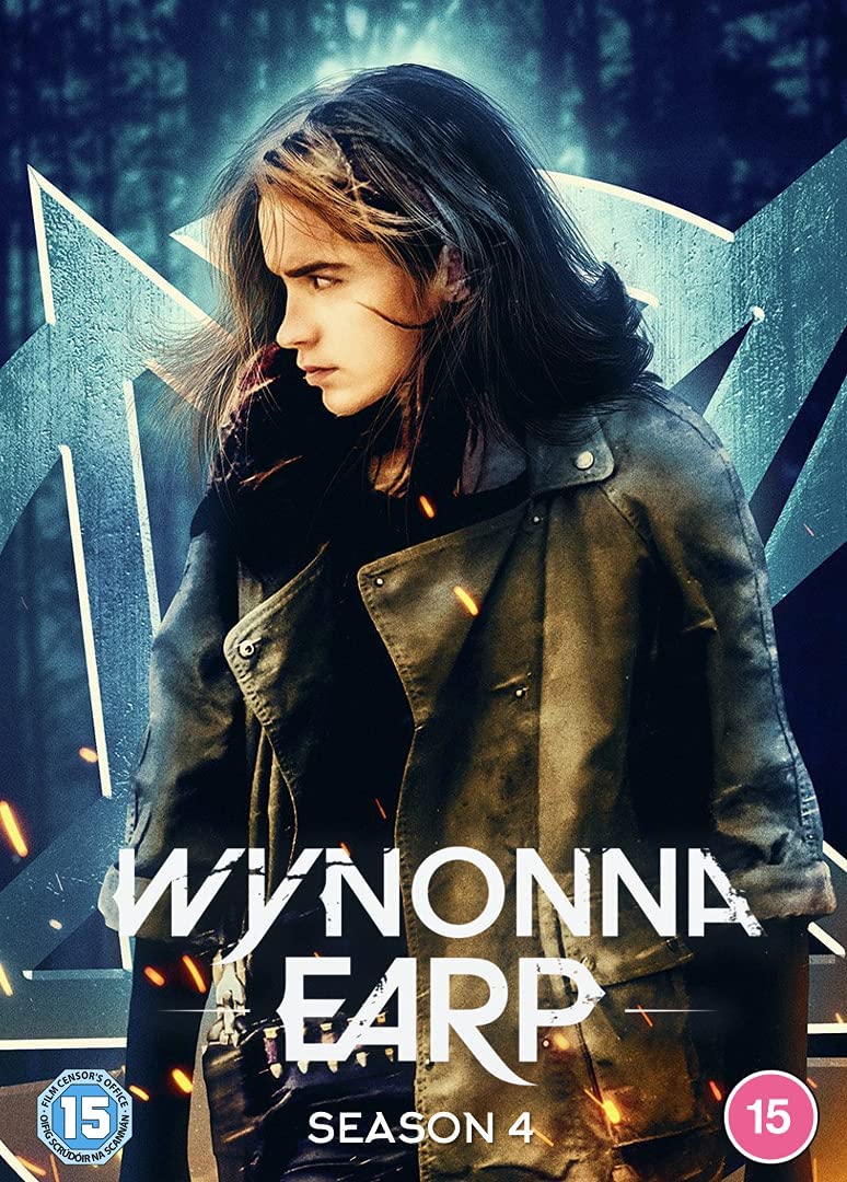 "Wynonna Earp Season 4 DVD cover featuring a woman in a leather jacket."