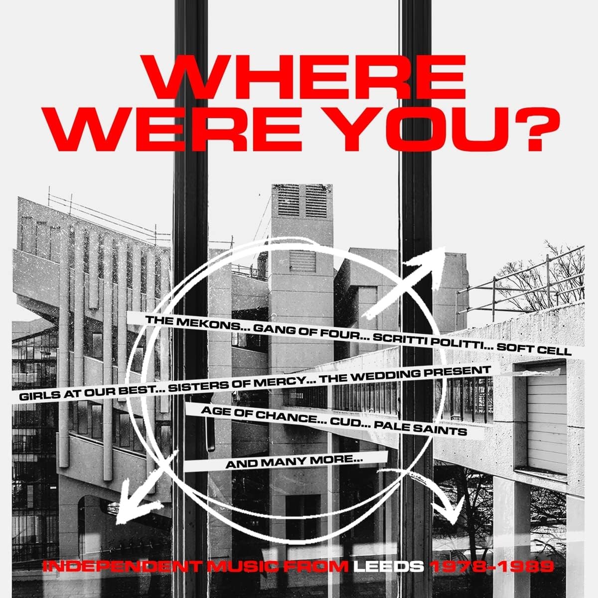 CD clamshell box cover for “Where Were You?”—Leeds independent music compilation.