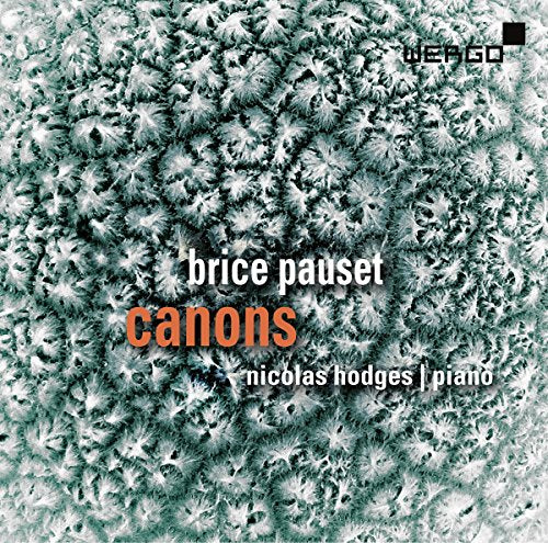 "Album cover with textured green background, featuring 'canons' in orange and white text."