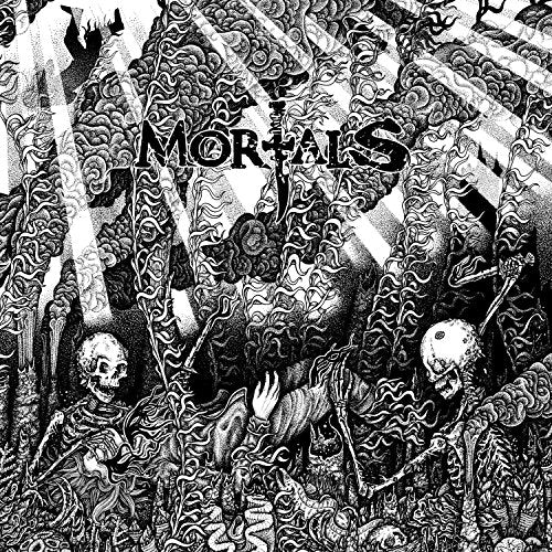 Black and white vinyl album cover with skeletons and the title "Mortals".