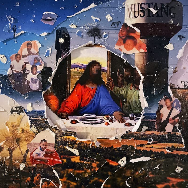 Bartees Strange album cover: collage with religious imagery and portraits.