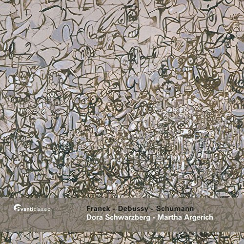 "CD cover with abstract artwork and white text listing artists and performers."