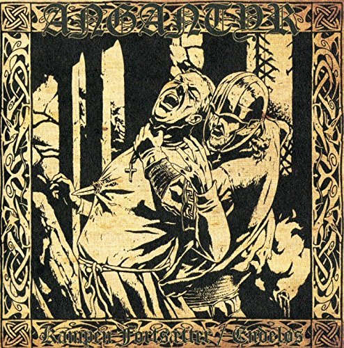 CD cover art: Black and white illustration of a warrior in a forest.