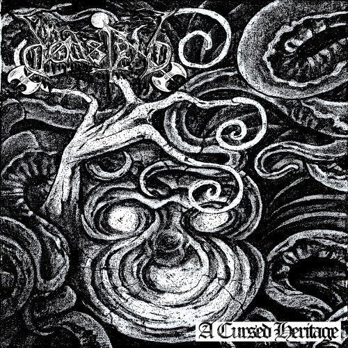 Black and white album cover with swirling, organic, and skeletal imagery.