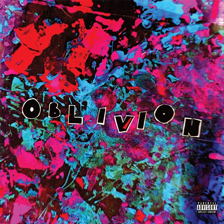 Album cover for Black Noi$e’s “Oblivion” with colorful, abstract paint splatters.
