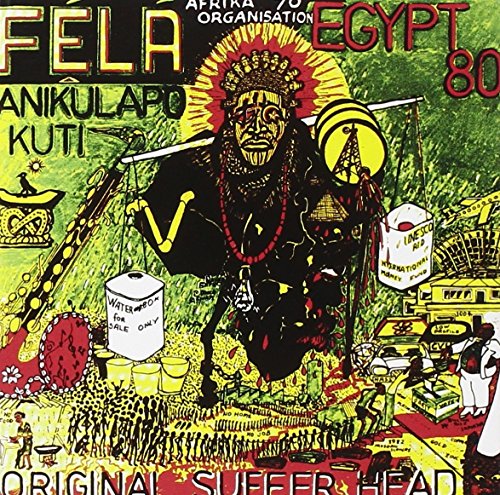 Fela Kuti album cover: colorful illustration of a man with dreadlocks.
