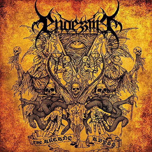 Dark album cover with skulls, skeletons, and an eye within a triangle.
