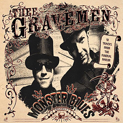Vinyl album cover for "Monster Blues" by Thee Gravemen, featuring two figures.