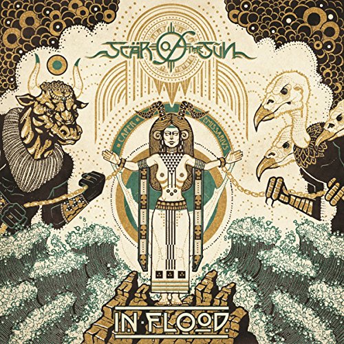 CD cover art: ornate figures, waves, and sun imagery in earthy tones.