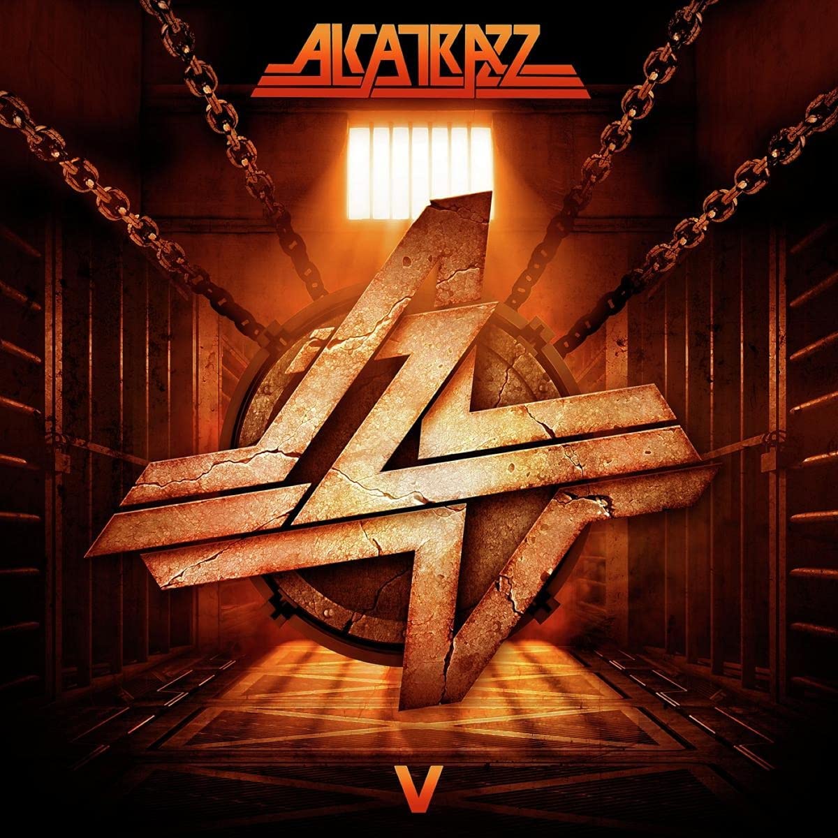 Alcatrazz V album cover: a large number four within a prison cell.