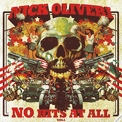 Vintage-style vinyl album cover with skull, guns, and patriotic imagery.