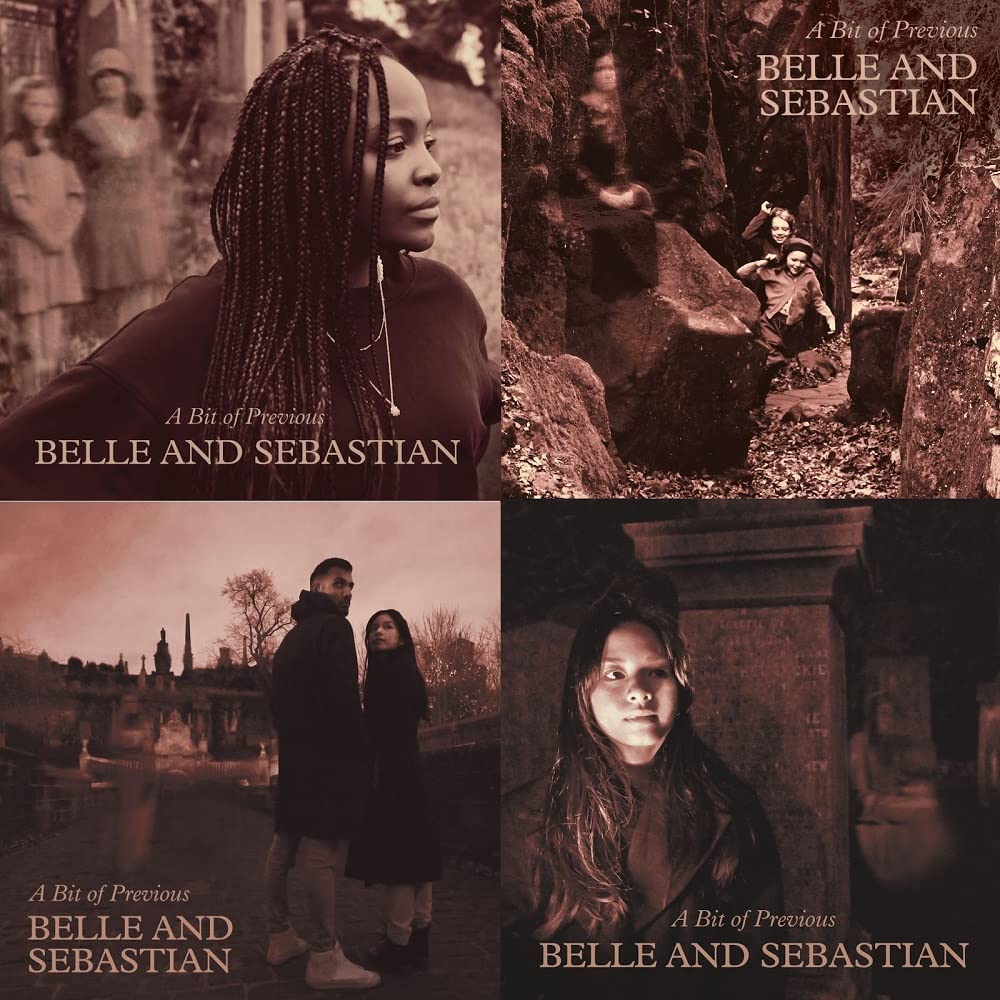 Belle and Sebastian CD with portrait and botanical illustrations.