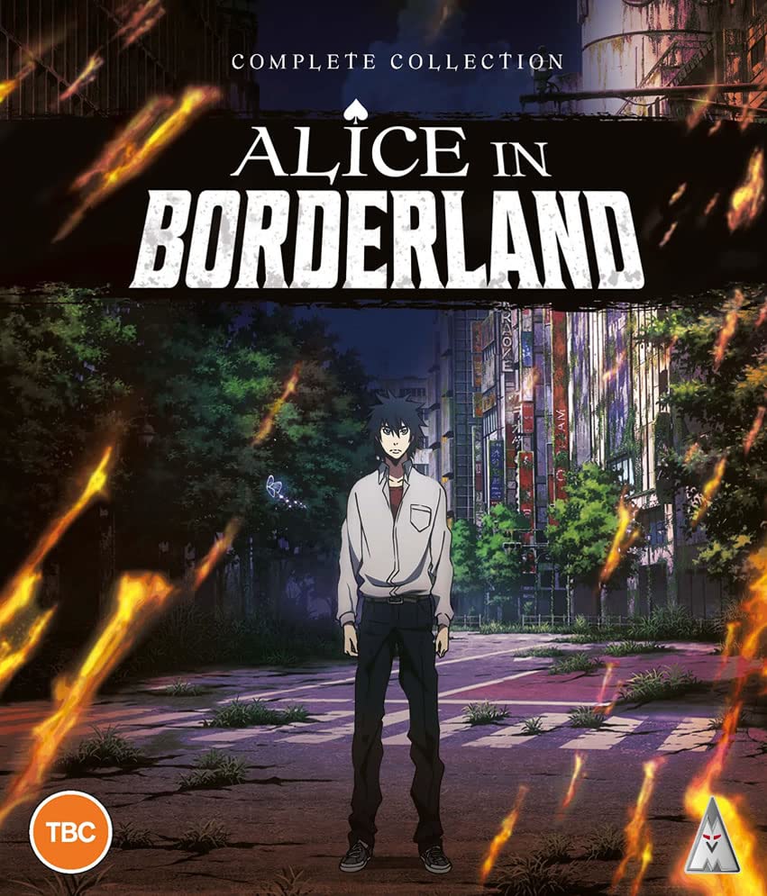“Alice in Borderland” Blu-ray cover featuring a man in a city landscape.