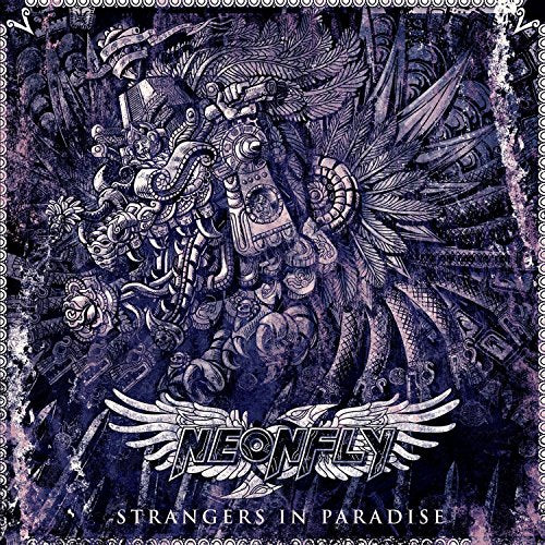 CD cover for Neonfly’s “Strangers In Paradise” with ornate, detailed artwork.